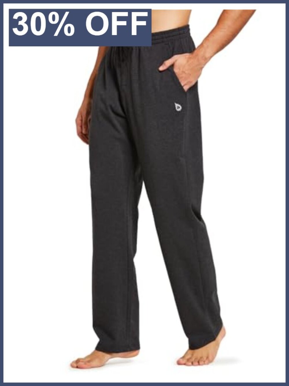 Men's Cotton Blend Straight Leg Sweatpants Lounge Pajama Pants with Pockets